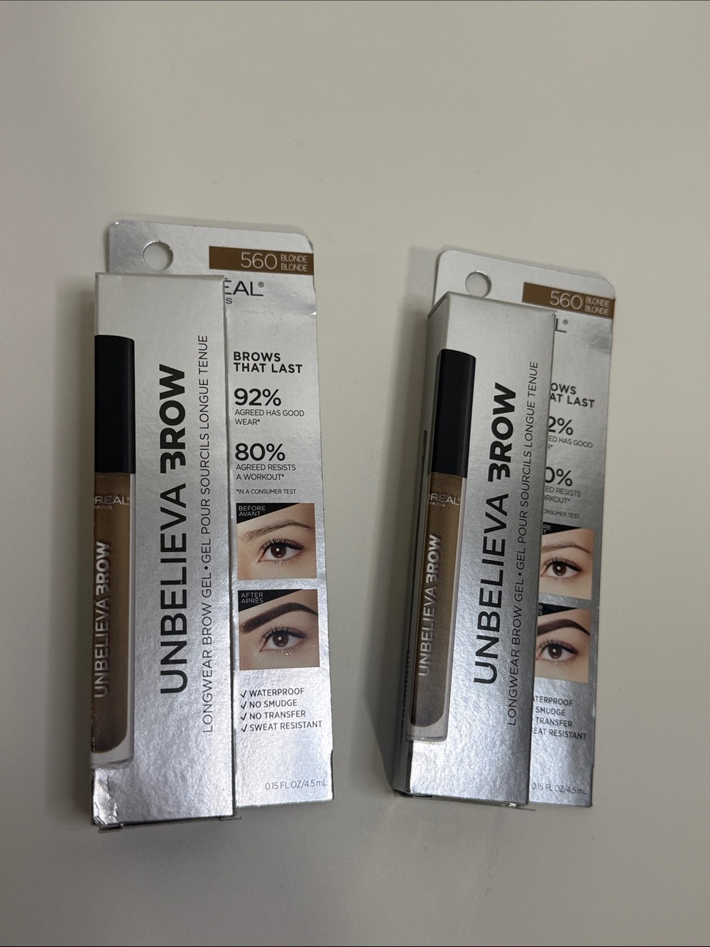 Unbelieva-Brow Loreal Paris Longwear Brow Gel - Brown (2 pack) 560 Blonde.